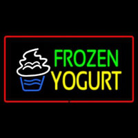 Frozen Yogurt Rectangle Red Leuchtreklame