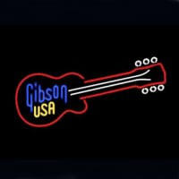 Gibson Usa Guitar Bier Bar Offen Leuchtreklame