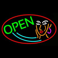 Girl Logo Open Leuchtreklame