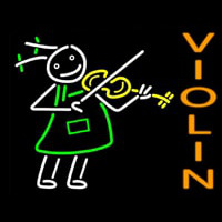 Girl Playing Violin Leuchtreklame
