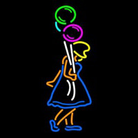 Girl With Balloon Leuchtreklame