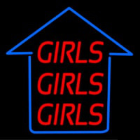 Girls Girls Girls Blue Arrow Leuchtreklame