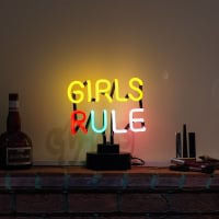 Girls Rule Desktop Leuchtreklame