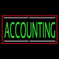 Green Accounting With Red Border Leuchtreklame