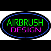 Green Airbrush Design Pink Oval Blue Leuchtreklame