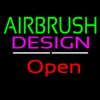 Green Airbrush Design Red Open White Line Leuchtreklame
