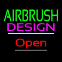 Green Airbrush Pink Design Open Yellow Line Leuchtreklame