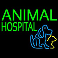 Green Animal Hospital Dog Logo Leuchtreklame