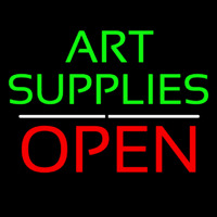 Green Art Supplies With Open 1 Leuchtreklame