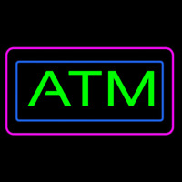 Green Atm Pink Blue Border Leuchtreklame