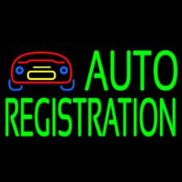 Green Auto Registration With Logo Leuchtreklame
