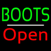 Green Boots Open With Line Leuchtreklame