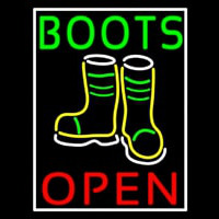Green Boots With Logo Open Leuchtreklame