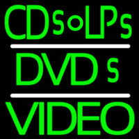 Green Cds Lps Dvds Video Leuchtreklame