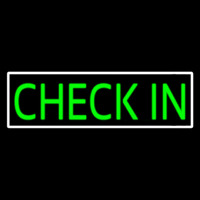 Green Check In Leuchtreklame