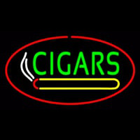 Green Cigars Logo Red Oval Leuchtreklame