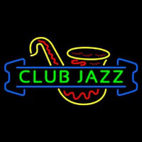 Green Club Jazz Block With Sa ophone 1 Leuchtreklame