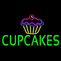 Green Cupcakes With Logo Leuchtreklame