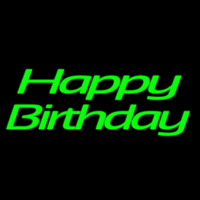 Green Cursive Happy Birthday Leuchtreklame