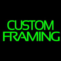 Green Custom Framing Leuchtreklame