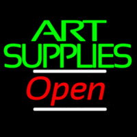 Green Double Stroke Art Supplies With Open 3 Leuchtreklame
