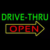 Green Drive Thru Open Arrow Leuchtreklame