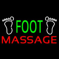 Green Foot Massage With Logo Leuchtreklame