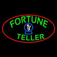 Green Fortune Teller Red Oval Leuchtreklame