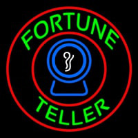 Green Fortune Teller With Logo Leuchtreklame
