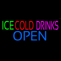 Green Ice Red Cold Drinks Open Leuchtreklame