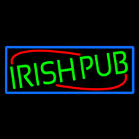 Green Irish Pub With Blue Border Leuchtreklame