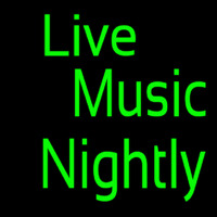 Green Live Music Nightly Block Leuchtreklame