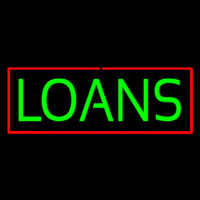 Green Loans Red Border Leuchtreklame