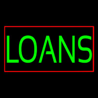 Green Loans With Red Border Leuchtreklame