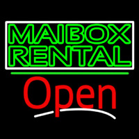Green Mailbo  Rental Block With Open 3 Leuchtreklame