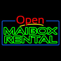 Green Mailbo  Rental Block With Open 4 Leuchtreklame