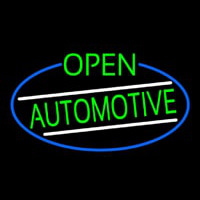 Green Open Automotive Oval With Blue Border Leuchtreklame