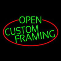 Green Open Custom Framing Oval With Red Border Leuchtreklame