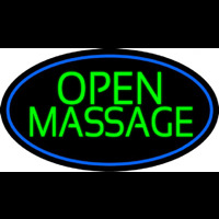 Green Open Massage Leuchtreklame
