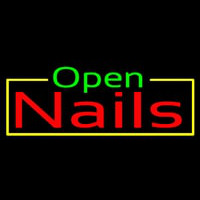 Green Open Nails Leuchtreklame
