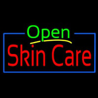 Green Open Skin Care Blue Border Leuchtreklame