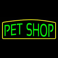 Green Pet Shop Yellow Border Leuchtreklame