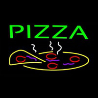 Green Pizza Logo Leuchtreklame