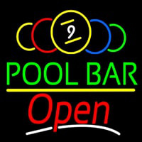 Green Pool Bar Open Leuchtreklame