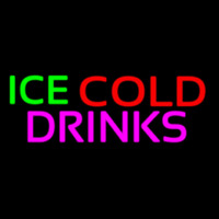 Green Red Ice Cold Drinks Leuchtreklame