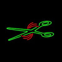 Green Scissor Logo Leuchtreklame