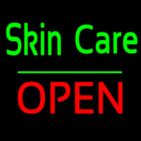 Green Skin Care Block Open Leuchtreklame