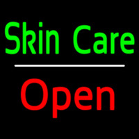 Green Skin Care White Line Red Open Leuchtreklame
