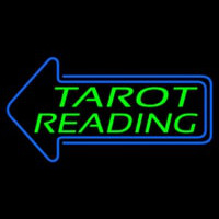 Green Tarot Reading With Blue Arrow Leuchtreklame