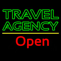 Green Travel Agency Open Leuchtreklame